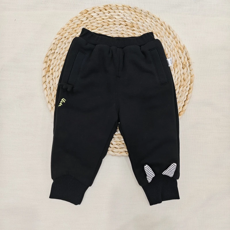 米乐熊儿童冬款【夹薄棉】休闲耳朵小脚裤子6355