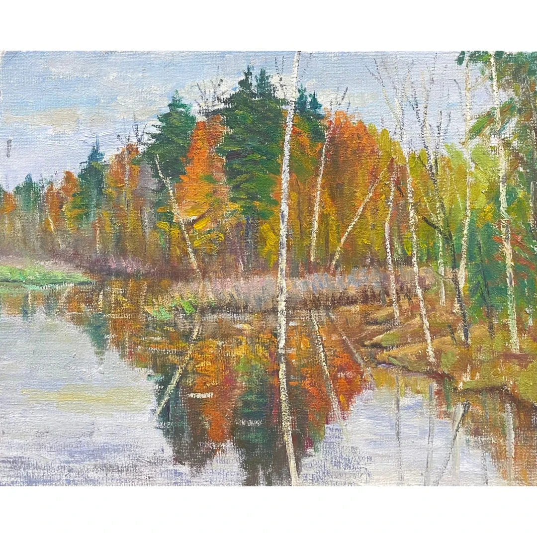 8110于铭《秋韵》原创手绘油画布面尺寸24*30cm客厅卧室餐厅办公