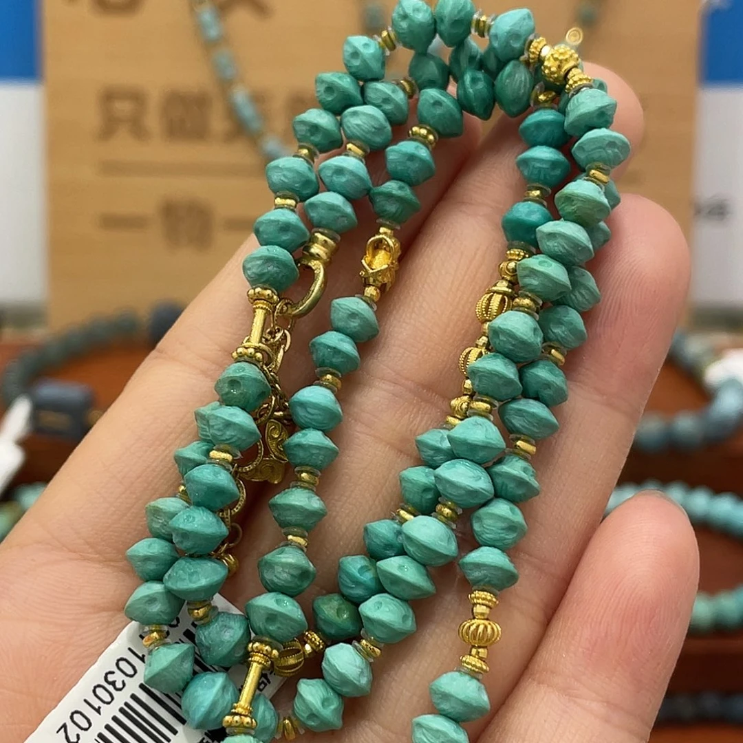 绿松石18K金镶嵌珠宝奇石
