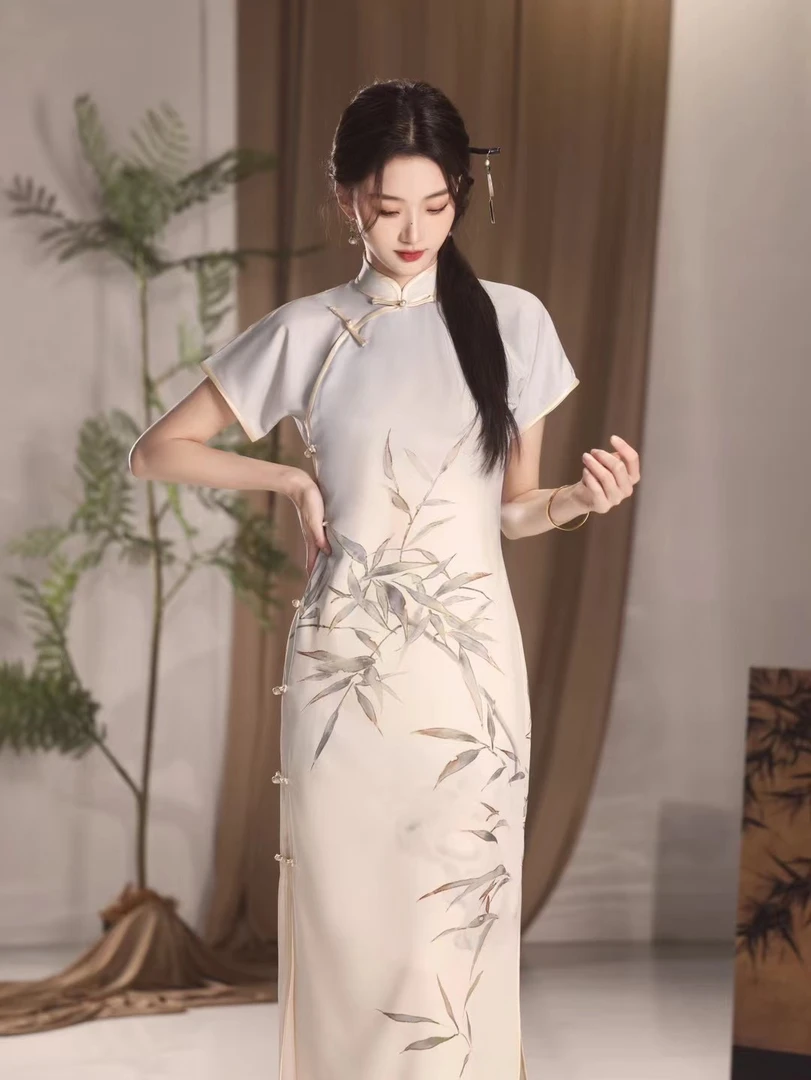 【清璃】上上签 春夏新款古法全开襟日常旗袍新中式少女国风连衣裙