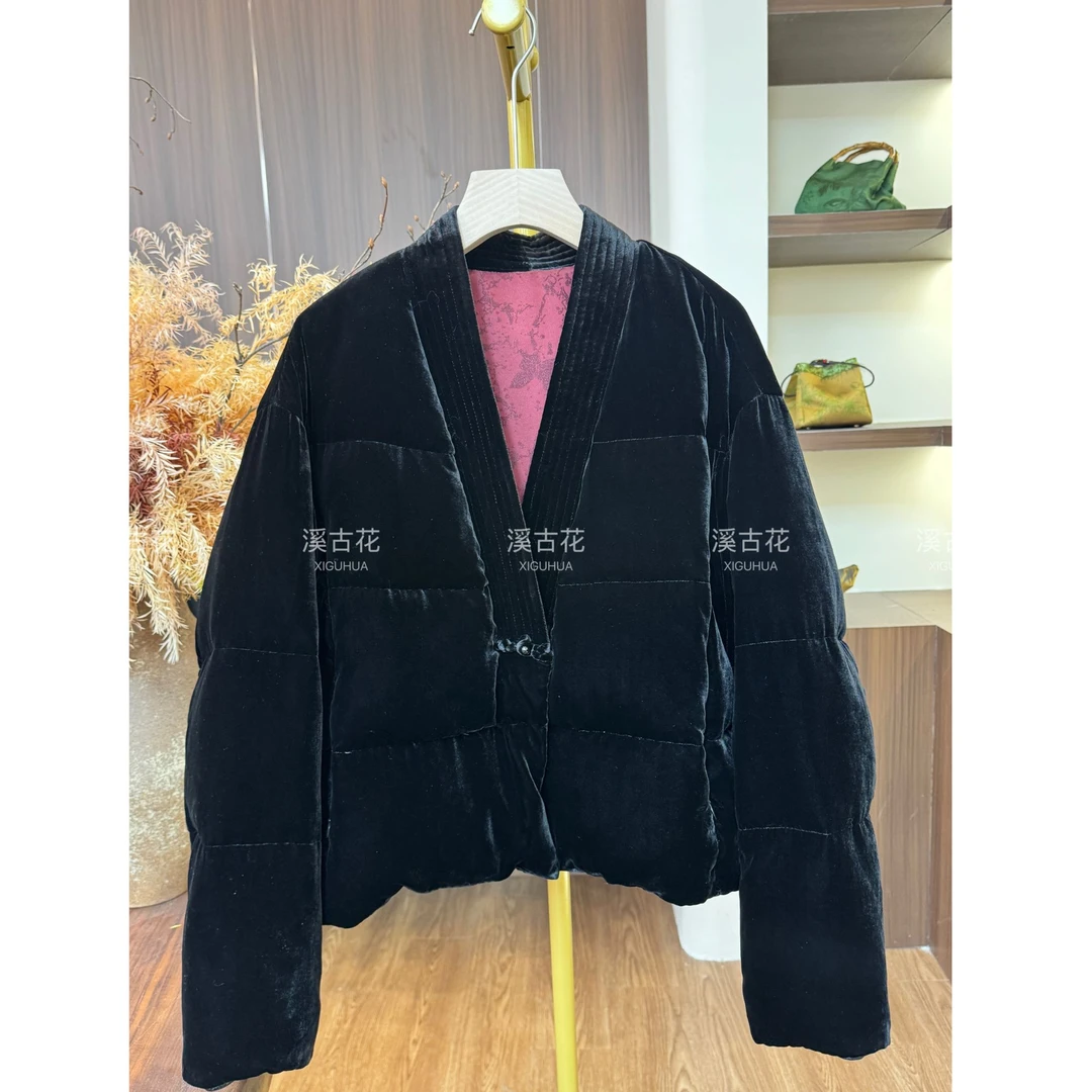 【本命鹅绒服】2025秋冬设计师款鹅绒服真丝丝绒加厚外套女高级百搭