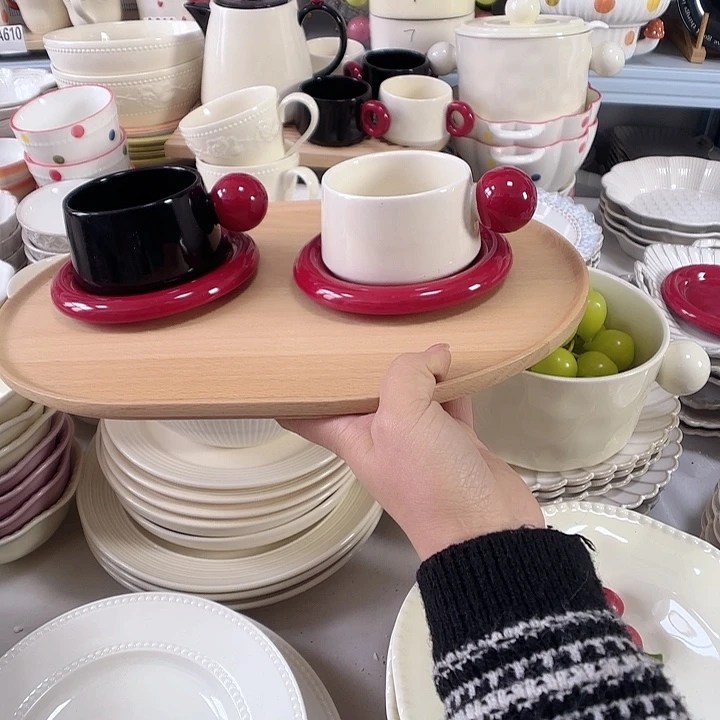 瓷片瑕疵特价陶瓷咖啡杯碟
