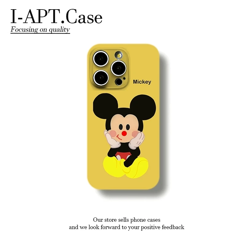 黄底托脸米奇菲林软壳适用iPhone苹果16手机壳华为oppo小米vivo新