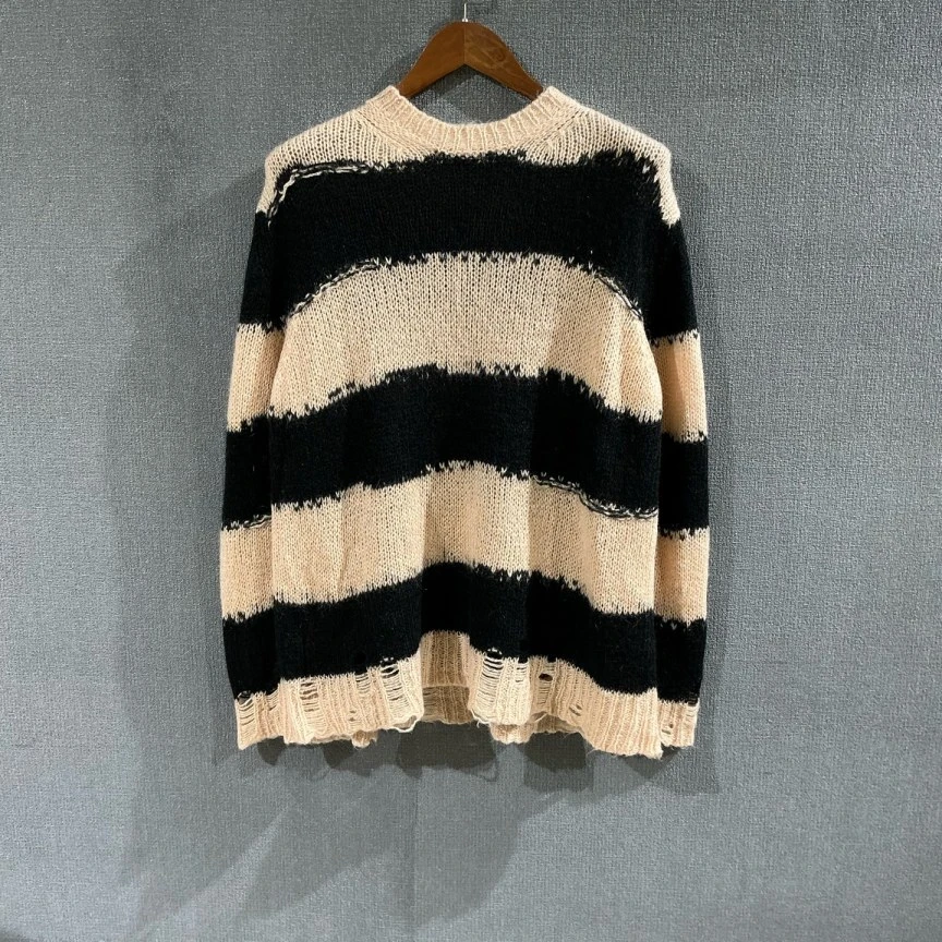 未使用 Acne studio （pm）拼色破坏条纹毛衣 全新xs码/0040
