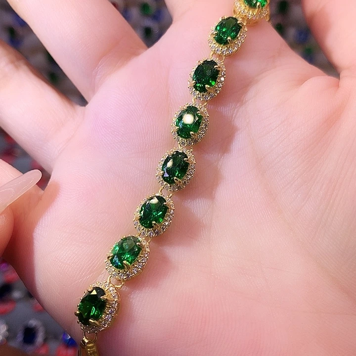 透辉石手链银S925镶嵌