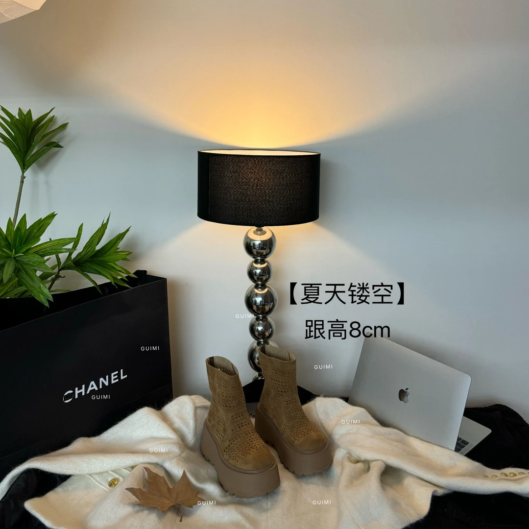 闺蜜家~短靴女新款夏季英伦风古显瘦透气厚底凉靴子