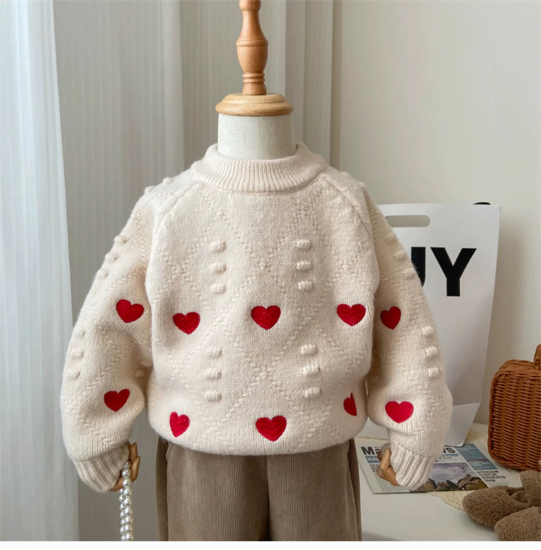 女童毛衣秋冬新款洋气上衣宝宝加厚针织打底衫