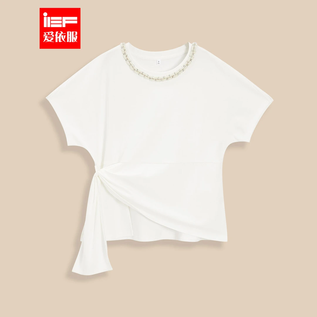 IEF/爱依服上衣2025夏季新款韩版成熟通勤气质时尚设计感百搭T恤