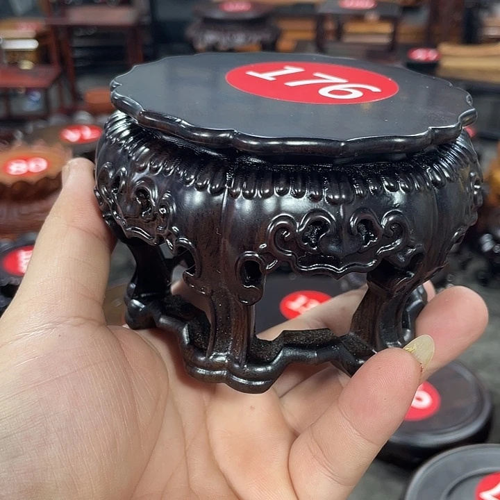 琉璃手工艺品红木底座工艺品