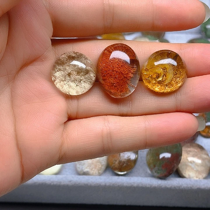 水晶手链银S925镶嵌天然水晶幽灵蛋面做手链