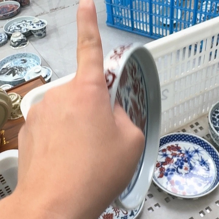 瓷片釉里红麒麟追凤大壶乘景德镇