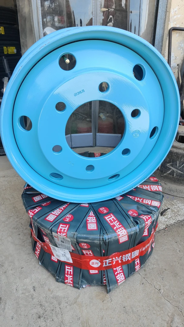 正兴前轮平顶钢圈中心孔161/6.75搭配215/235/75R17.5轮胎