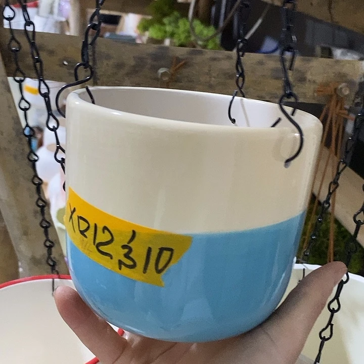 陶摆件陶盆有孔 瑕疵针孔漏釉介意勿拍外口 12外高10