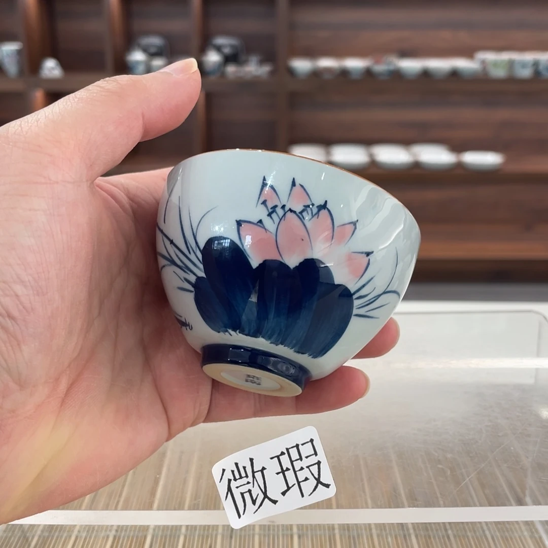 釉下手绘茶具微瑕