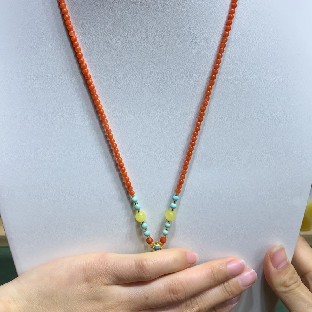 南红玛瑙颈饰未镶嵌万能链