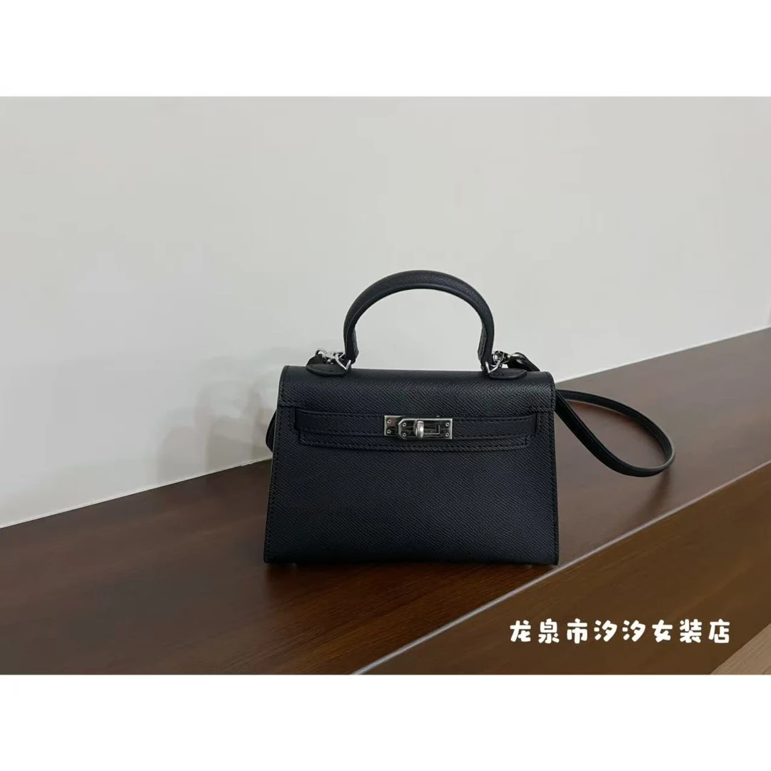 【汐汐女装三店】法式单肩锁扣撞色手拎包 凯丽19cm