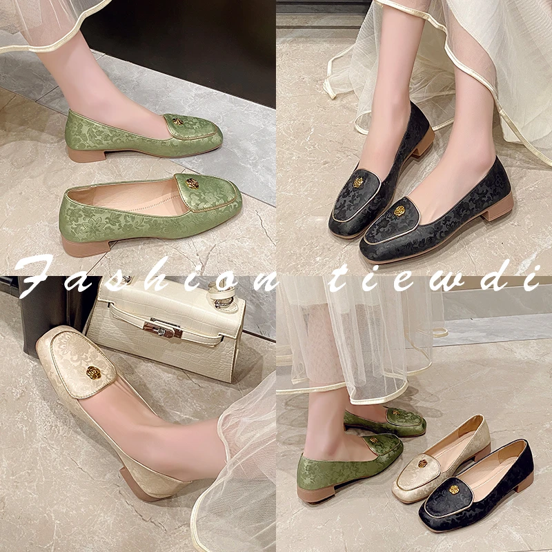 【粉丝专享】2025E新版国风山茶花真皮橡胶底防滑耐磨百搭气质款f55