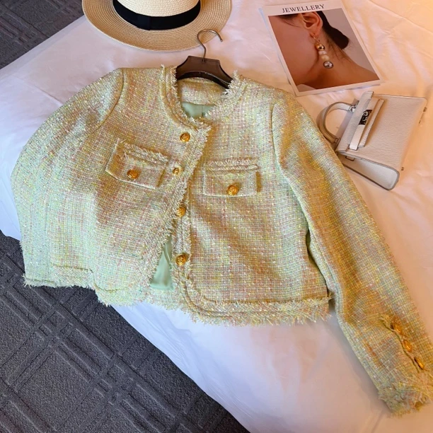 小香风外套女气质粗花呢高级感短款秋季法式温柔减龄百搭休闲上衣