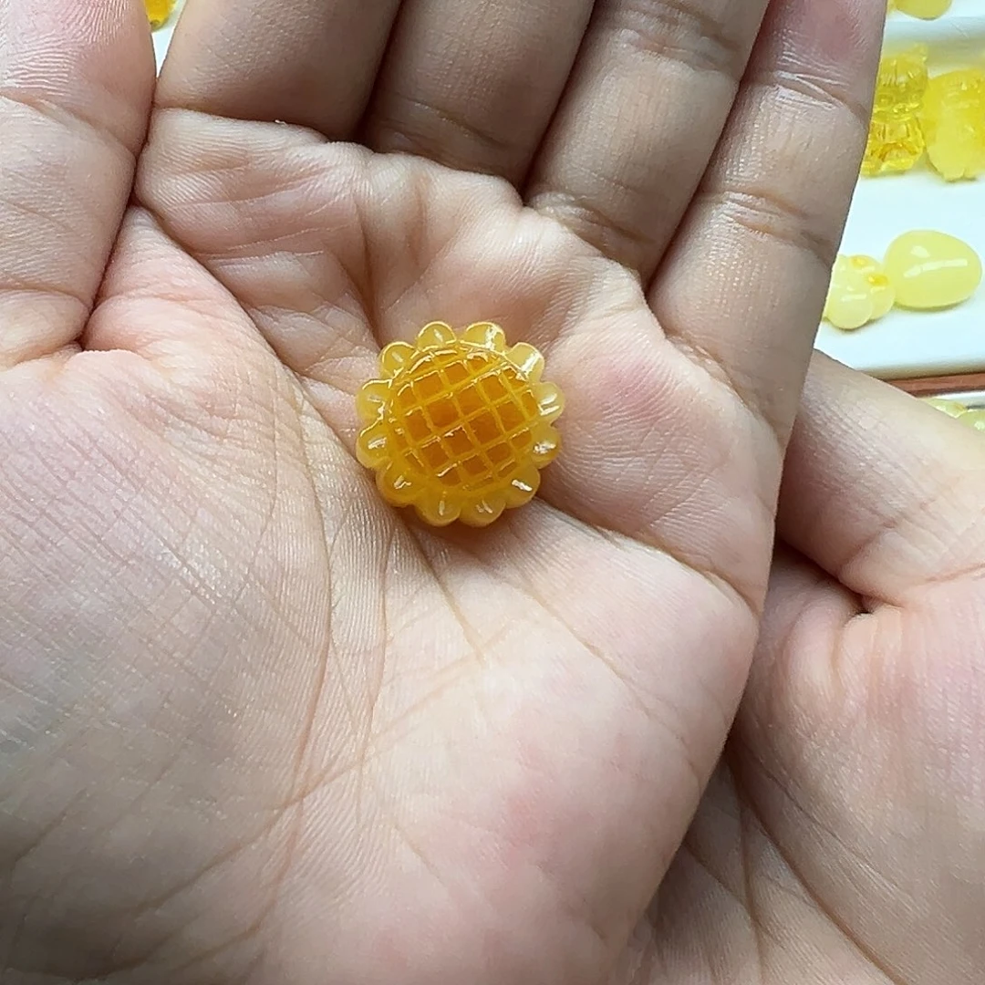 琥珀未镶嵌珠宝奇石太阳花打孔不退换