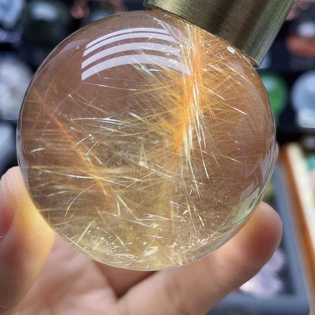 未镶嵌珠宝半成品水晶天然兔毛51.6mm