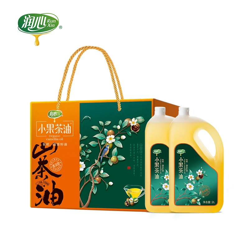 润心有机小果茶油2L*2礼盒茶籽山茶油高端送礼中秋年货礼品食用油
