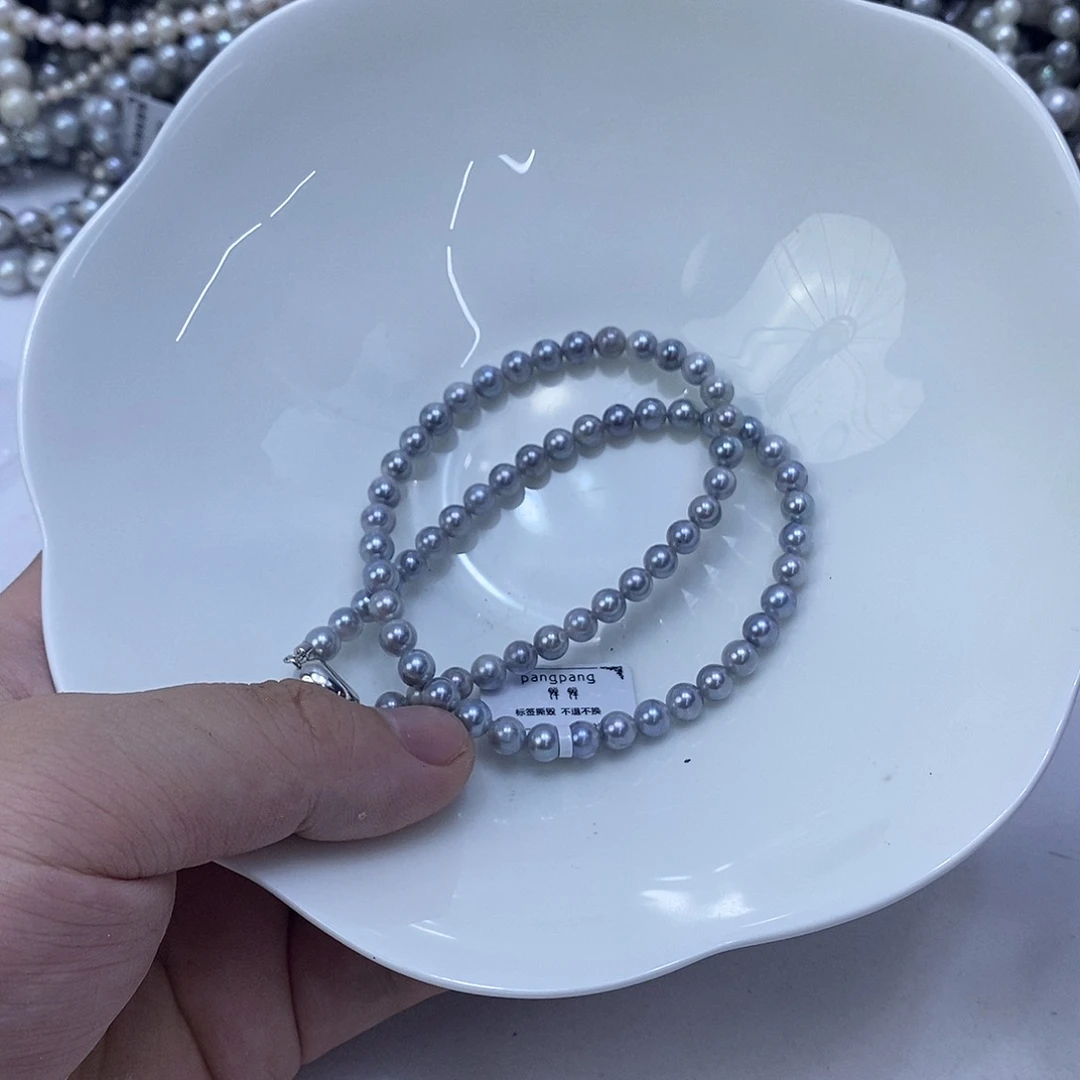 海水珍珠银S925镶嵌颈饰