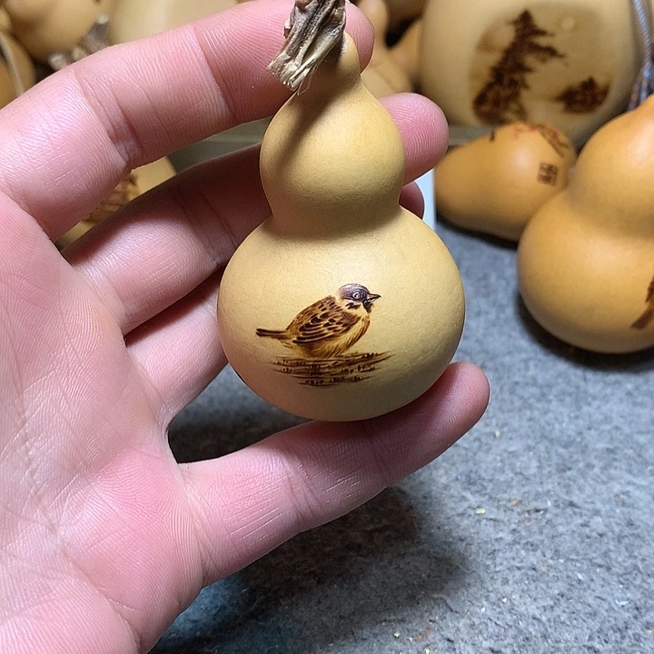 木小写意麻雀烙画