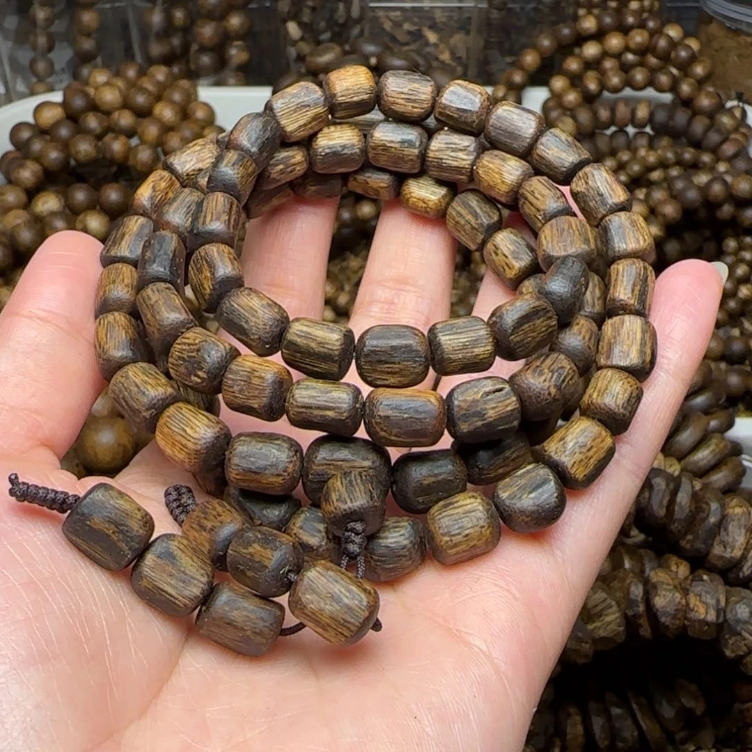 沉香手串鱼*多圈树心油海南莺歌绿奇27.6克老料