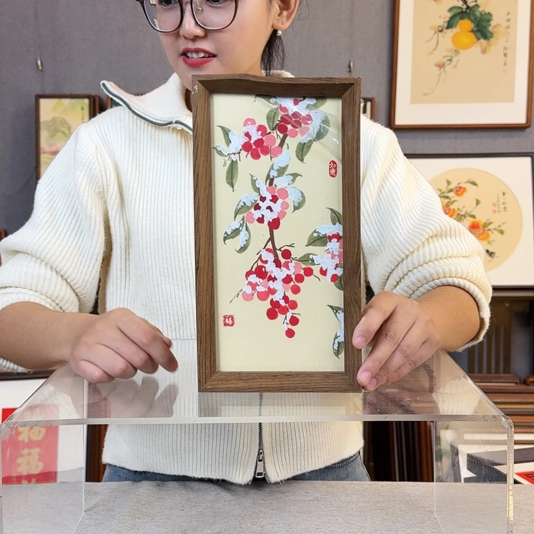 碑帖纯手绘，纯手写带框尺寸：16×29厘米