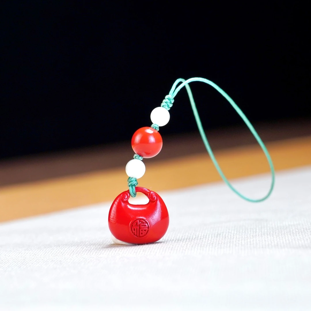 含辰砂工艺品朱砂  小福袋   手机挂手机链吊坠