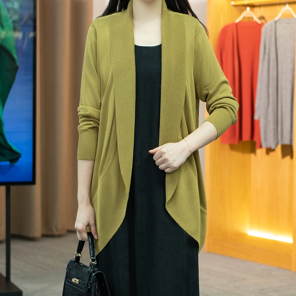 2025春季新款洋气简约大码针织百搭宽松开衫外套外披2502-126