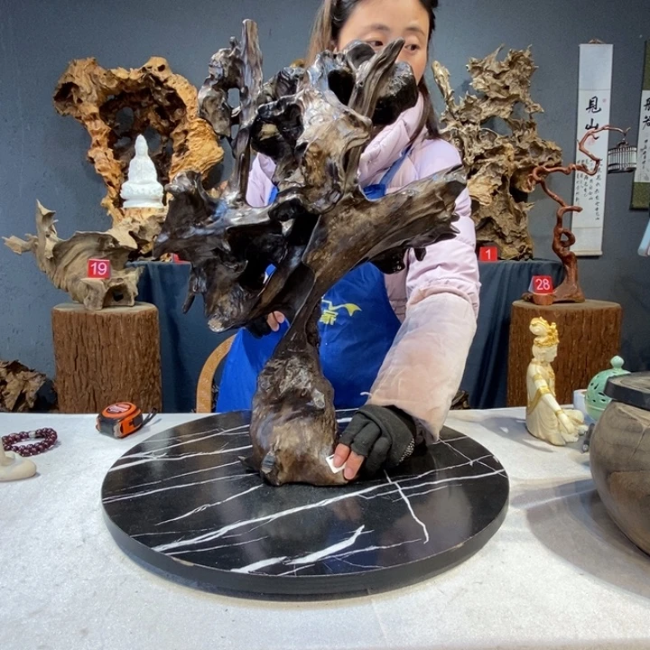 青***雕木草木堂根艺摆件787