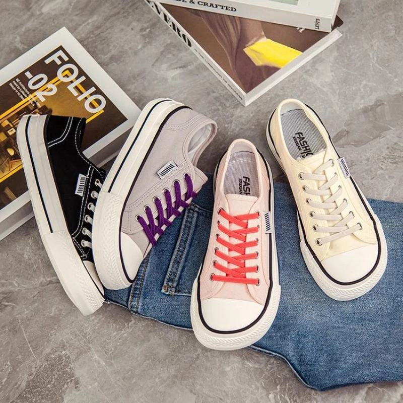 芒果头帆布鞋鞋子女款爆款2025秋新款透气厚底单鞋休闲百搭小白鞋