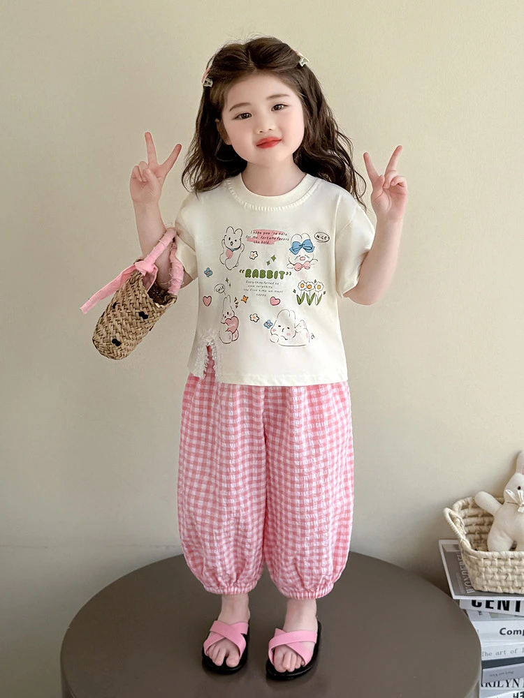 女童夏季套装2025新款超好看儿童装洋气衣服女宝宝夏装短袖两件套