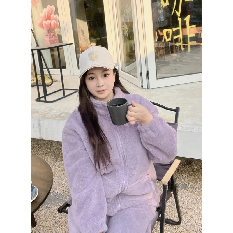 【双层特厚】睡衣女冬季加绒加厚长袖保暖休闲家居服套装可外穿