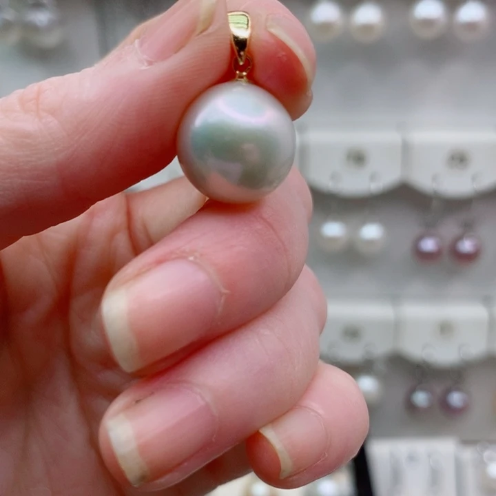 淡水珍珠颈饰银S925镶嵌13+A