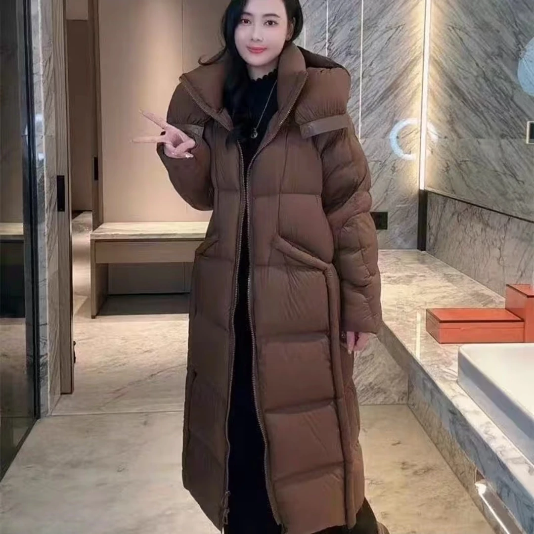 999 简约韩版长款云朵大被子款连帽羽绒服