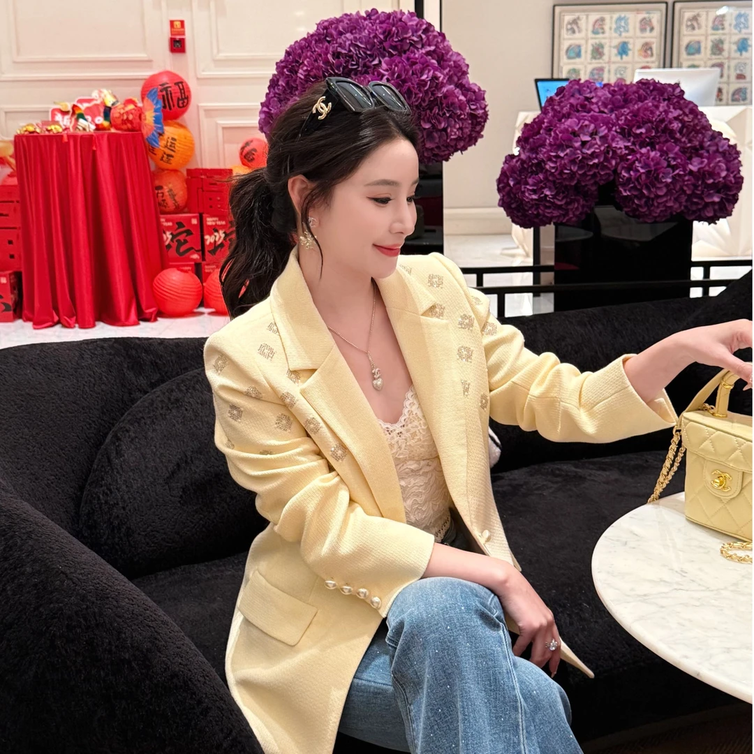 【柠檬树之约】减龄时尚高级感干练气质钉珠西服外套