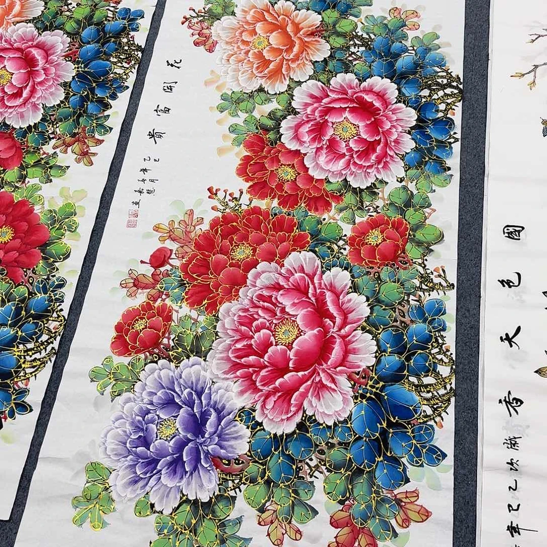 水***国画四尺尺寸70X140纯手绘作品