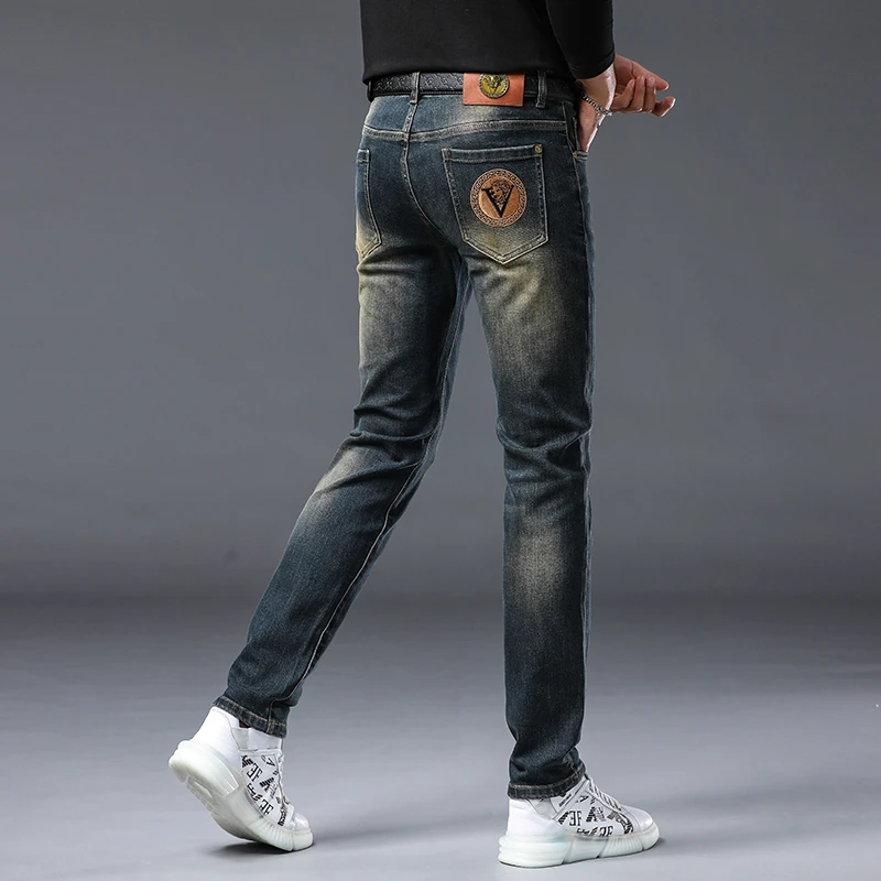 牛仔裤男款秋季新款轻奢潮流休闲时尚弹力复古高档商务百搭裤子男