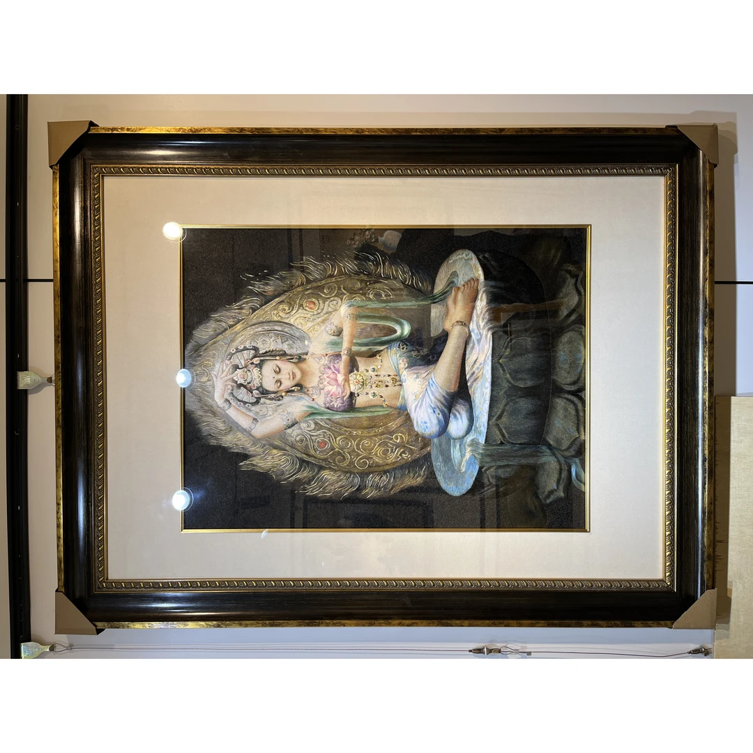 【敦煌飞天】纯手工刺绣苏绣精品满绣侍女挂画画芯60×80cm