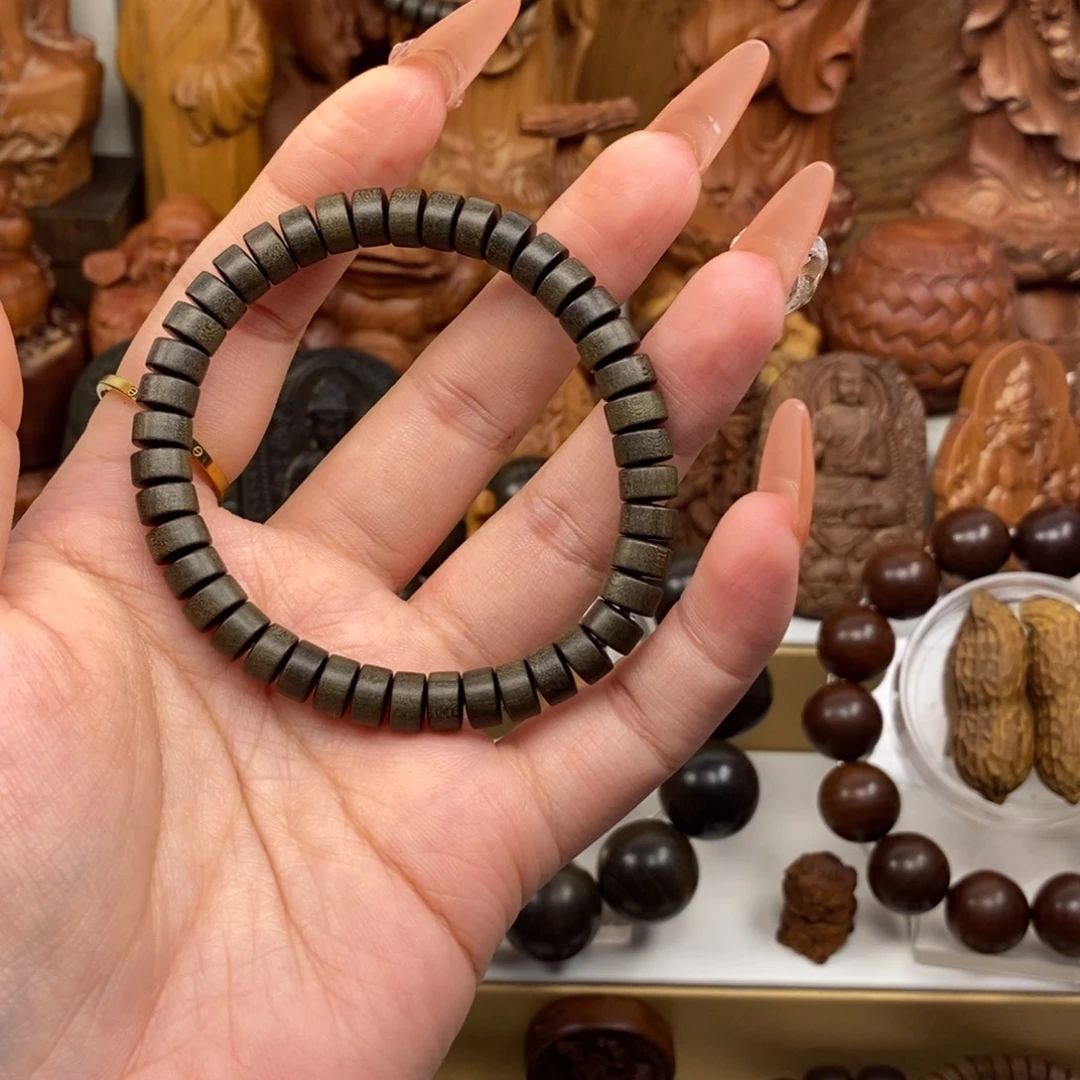 米***粉手串/手链檀香木迈索尔老山檀阴沉4.7药片奶香