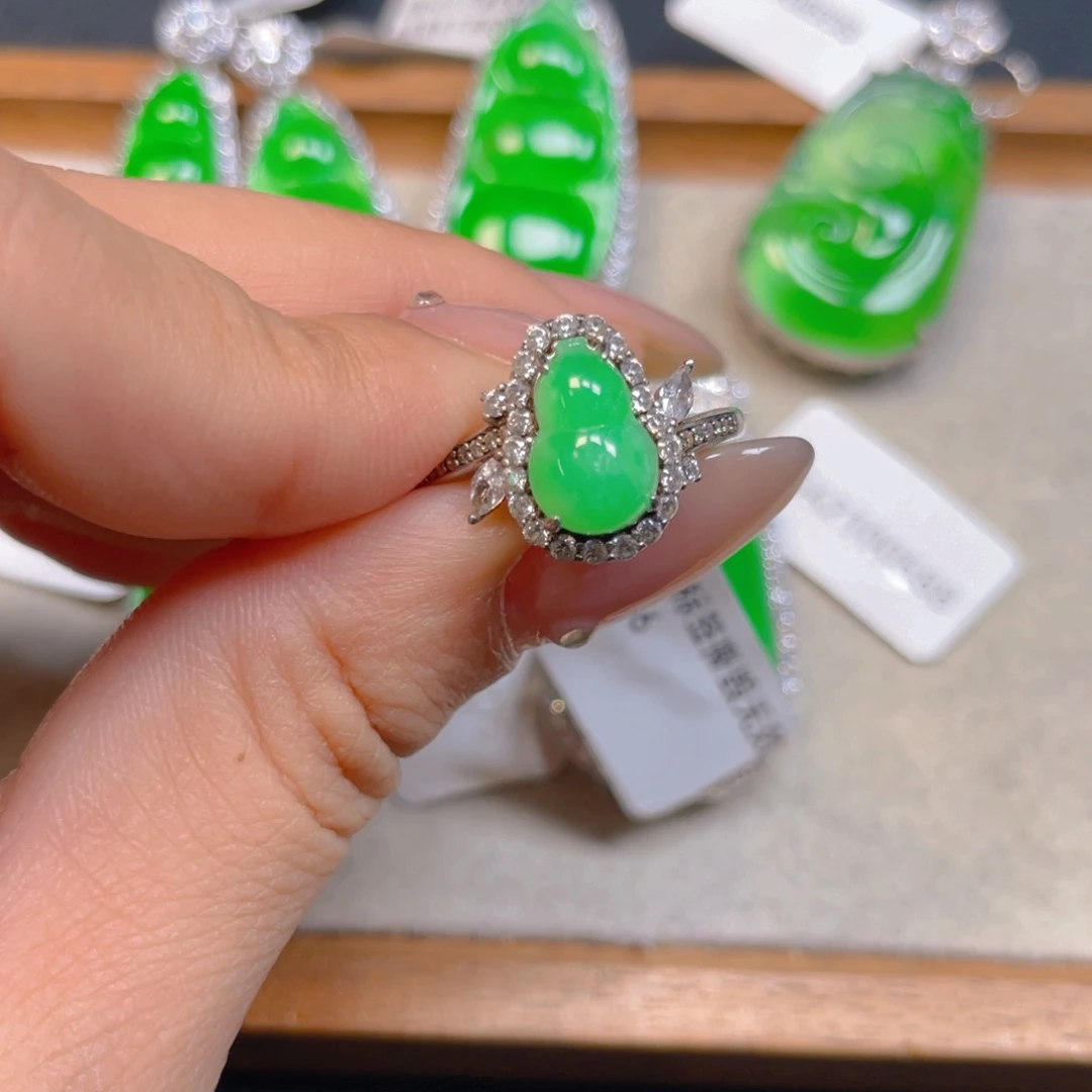 翡翠银S925镶嵌挂件