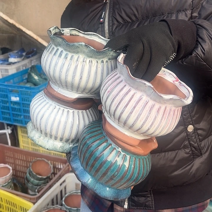 红陶瑕疵四个不挑口径14高度11