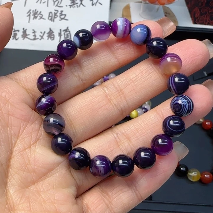 玛瑙/玉髓手链合金手串圈口小14-15