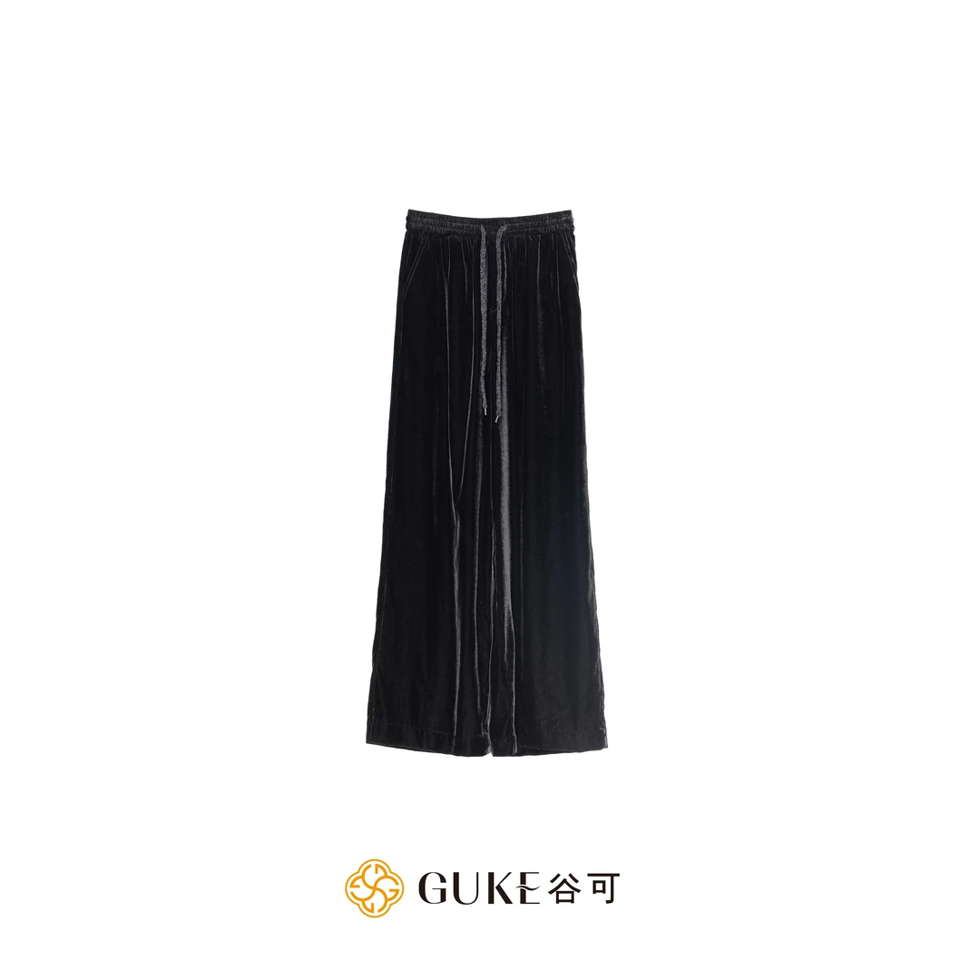 GKE/谷可K1189时尚休闲丝绒直筒裤