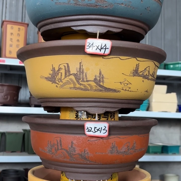 紫砂花盆       100-4。