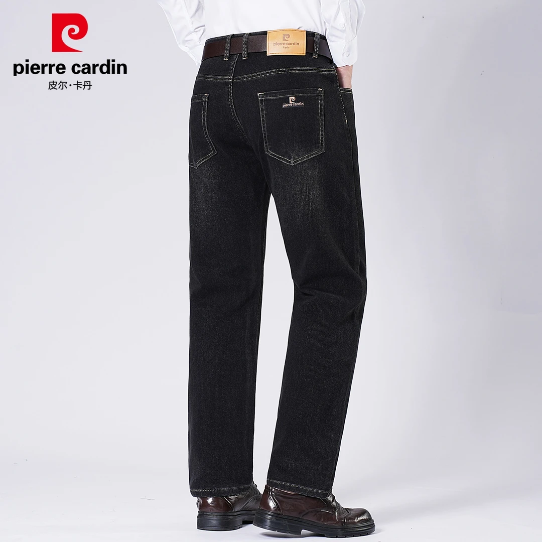 皮尔卡丹高端男士牛仔裤2025秋季新款水洗商务宽松直筒长裤男装