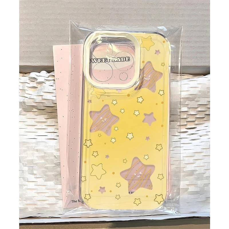 黄色星星适用iPhone15/14/13手机壳12promax软16xs苹果11xr