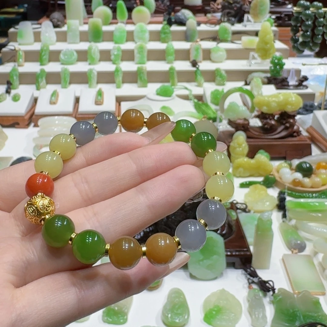 和田玉未镶嵌挂件多宝卡10